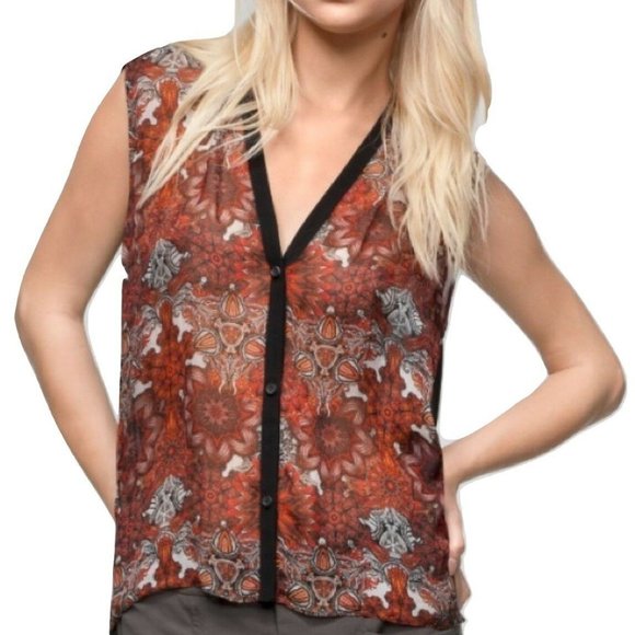 Helmut Lang Mandala Viscose Print Top - Picture 1 of 4